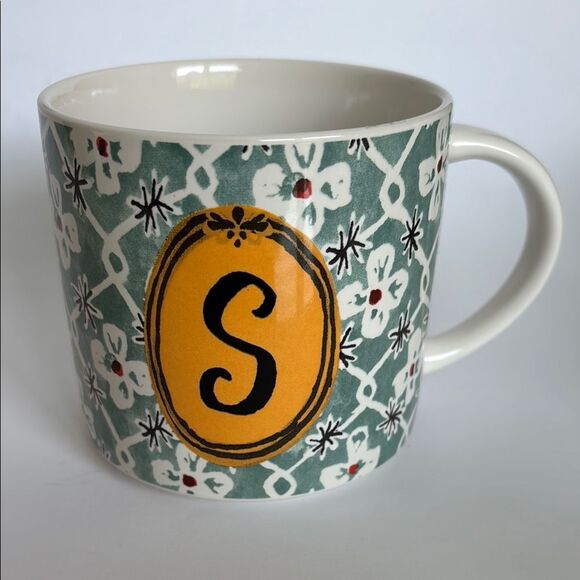 Anthropologie Alexandre Dumas Monogram Initial S Friendship Mug Cup NWT - Picture 1 of 9